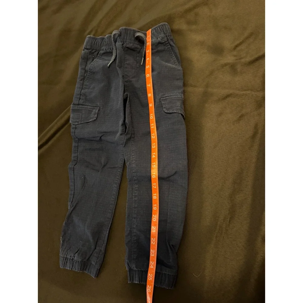 Old Navy Boys Navy Blue Ripstop Cargo Jogger Pants Size S 6-7 Drawstring Elastic